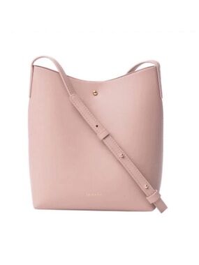 Samara Pink Vegan Leather Shoulder Crossbody Bucket Bag